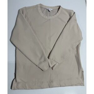 Athleta Retroplush Crewneck Sweatshirt Beige Size Large Soft And Cozy Pockets